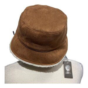 Vince Camuto Womens‎ OS Bucket Hat Fleece Lined Soft Warm Camel Brown